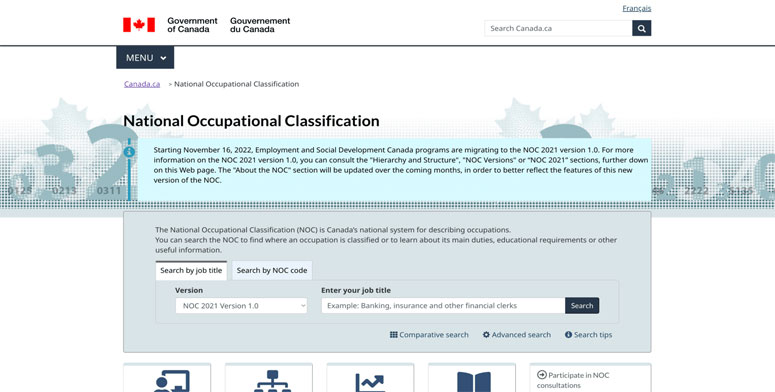 National Occupational Classification (NOC) in Canada in 2021 (Complete list)