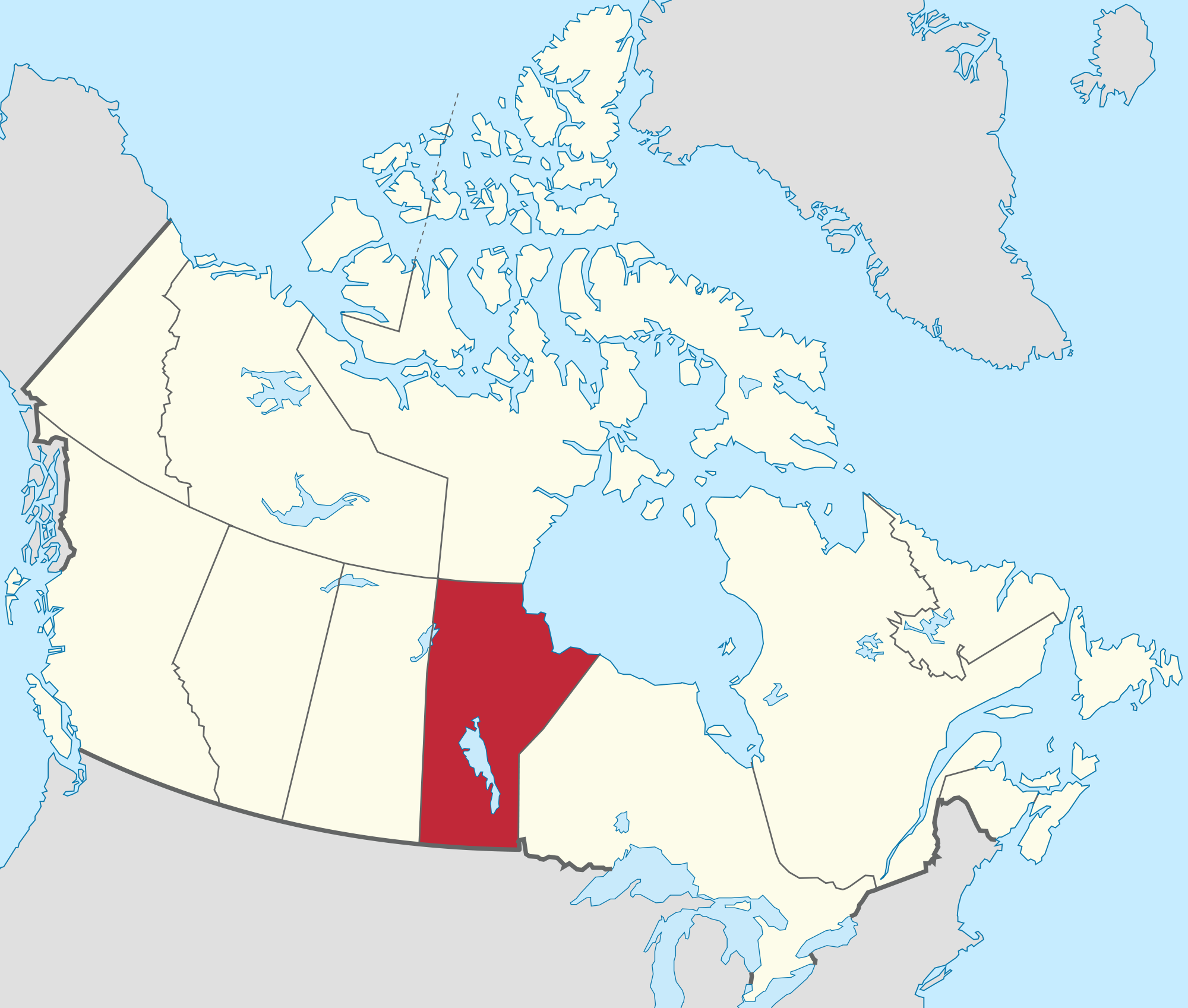 Manitoba Canada Province map