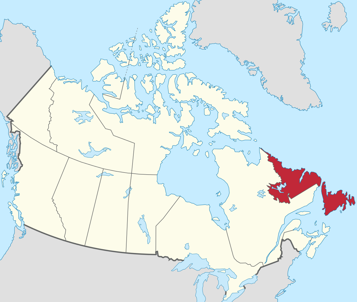 NEWFOUNDLAND AND LABRADOR map